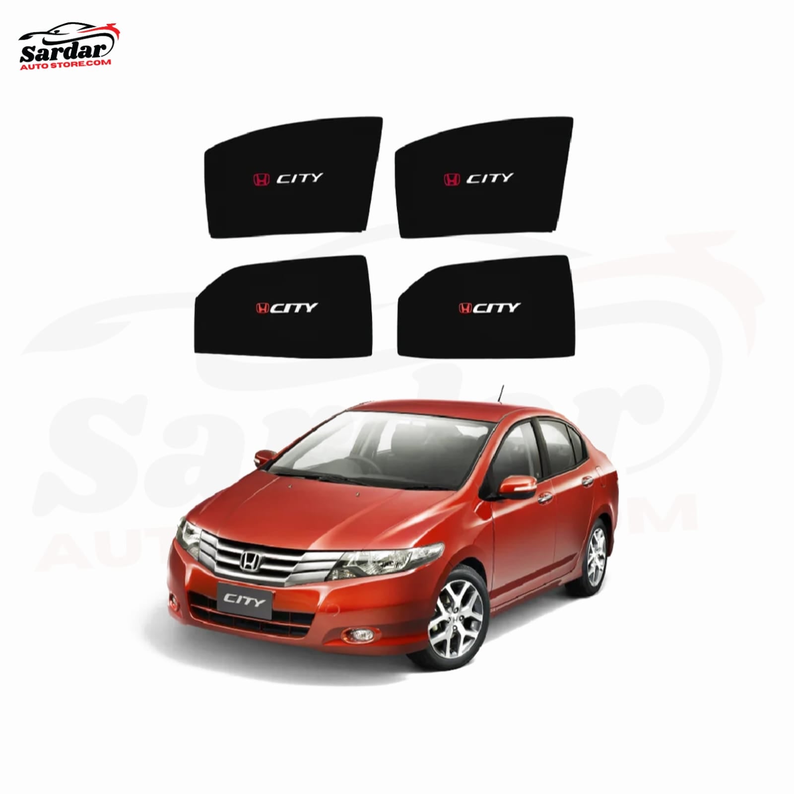 4 PCS SUN SHADE PREMIUM QUALITY FOR HONDA CITY WITH LOGO