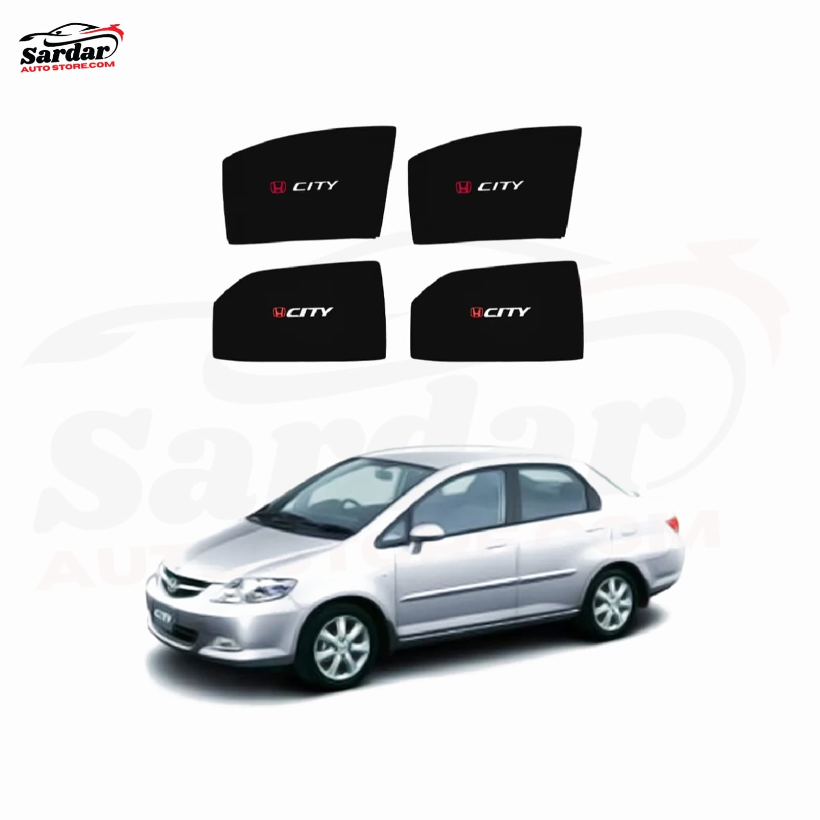 4 PCS SUN SHADE PREMIUM QUALITY FOR HONDA CITY WITH LOGO