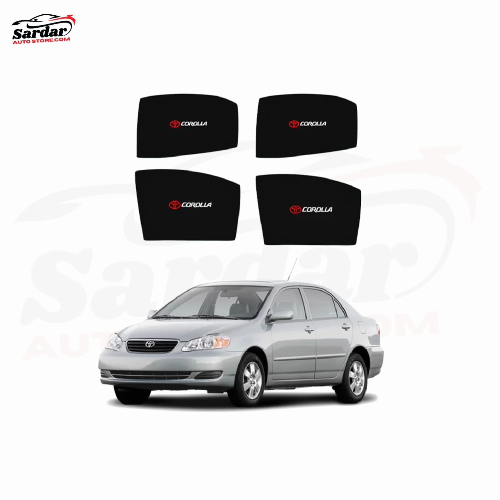 4 PCS SUN SHADE PREMIUM QUALITY FOR TOYOTA COROLLA WITH LOGO