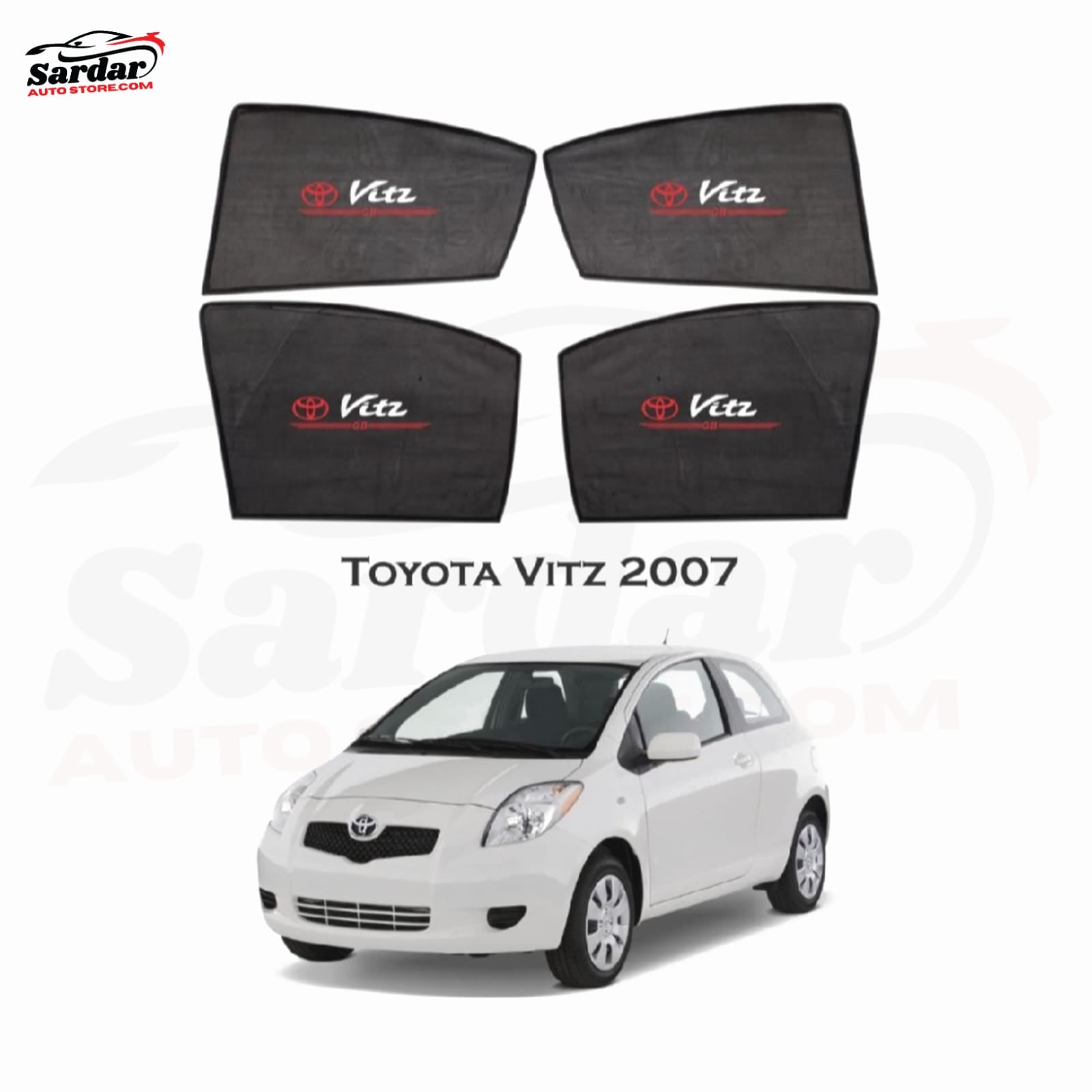 4 PCS SUN SHADE PREMIUM QUALITY FOR TOYOTA VITZ WITH LOGO