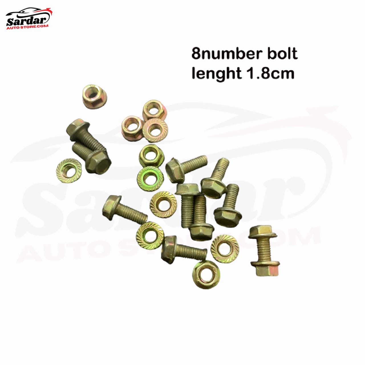 8MM BOLT 1.8CM LENGHT - 25 PCS