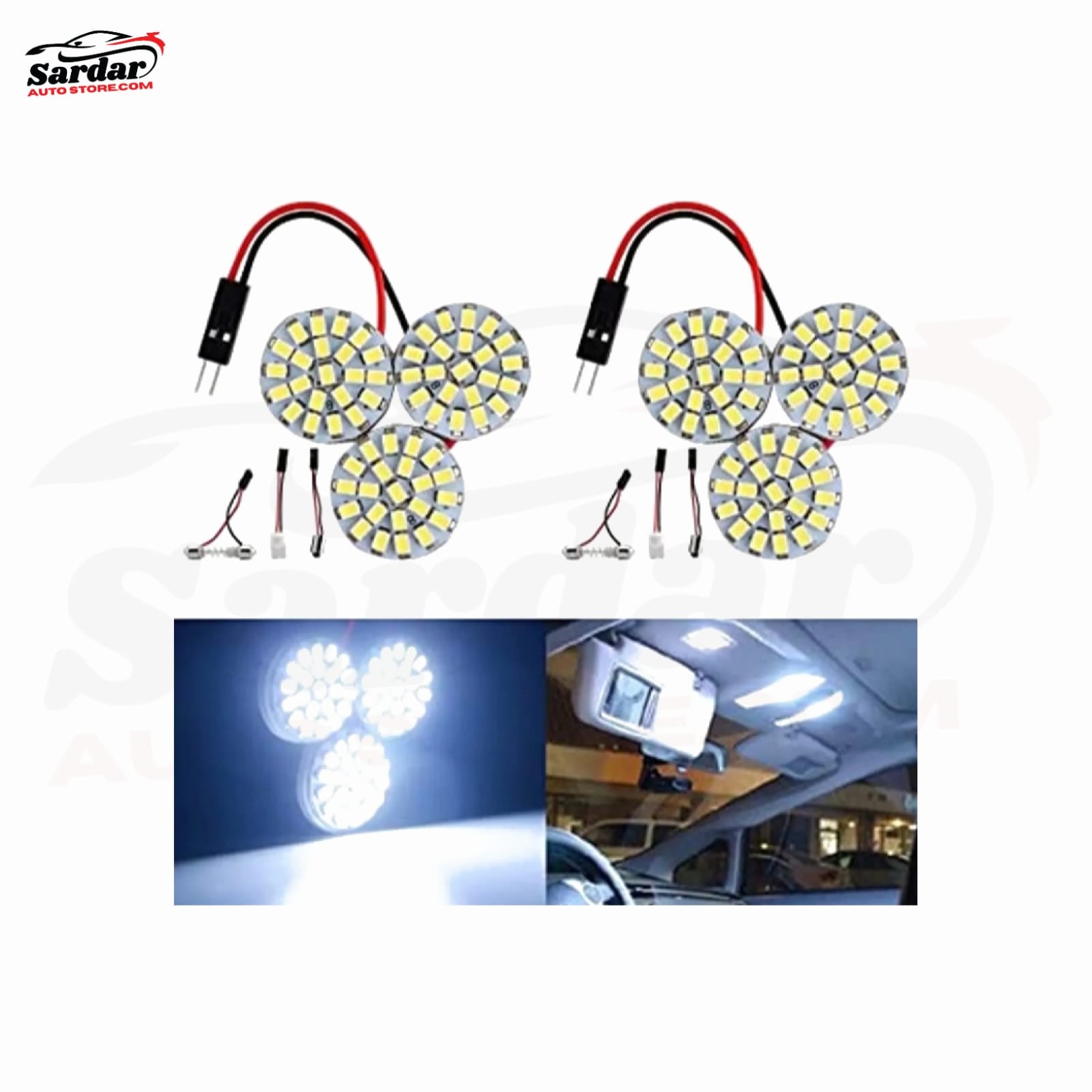 Car LED Roof Light Dome Light Bright 3 Round Universal Product