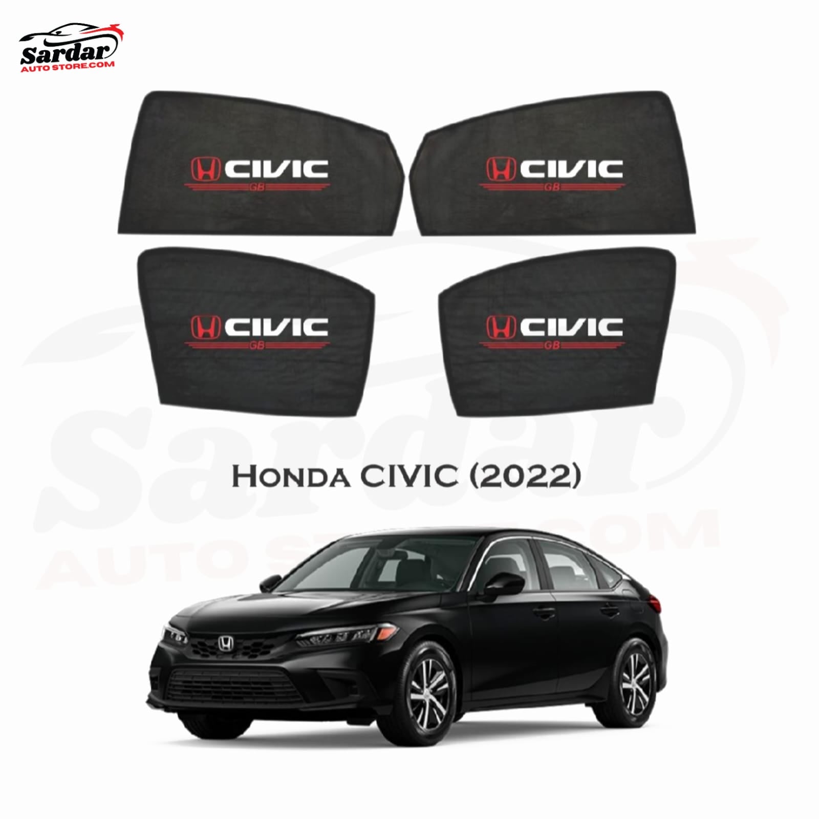 SUN SHADE PREMIUM QUALITY FOR HONDA CIVIC WITH LOGO