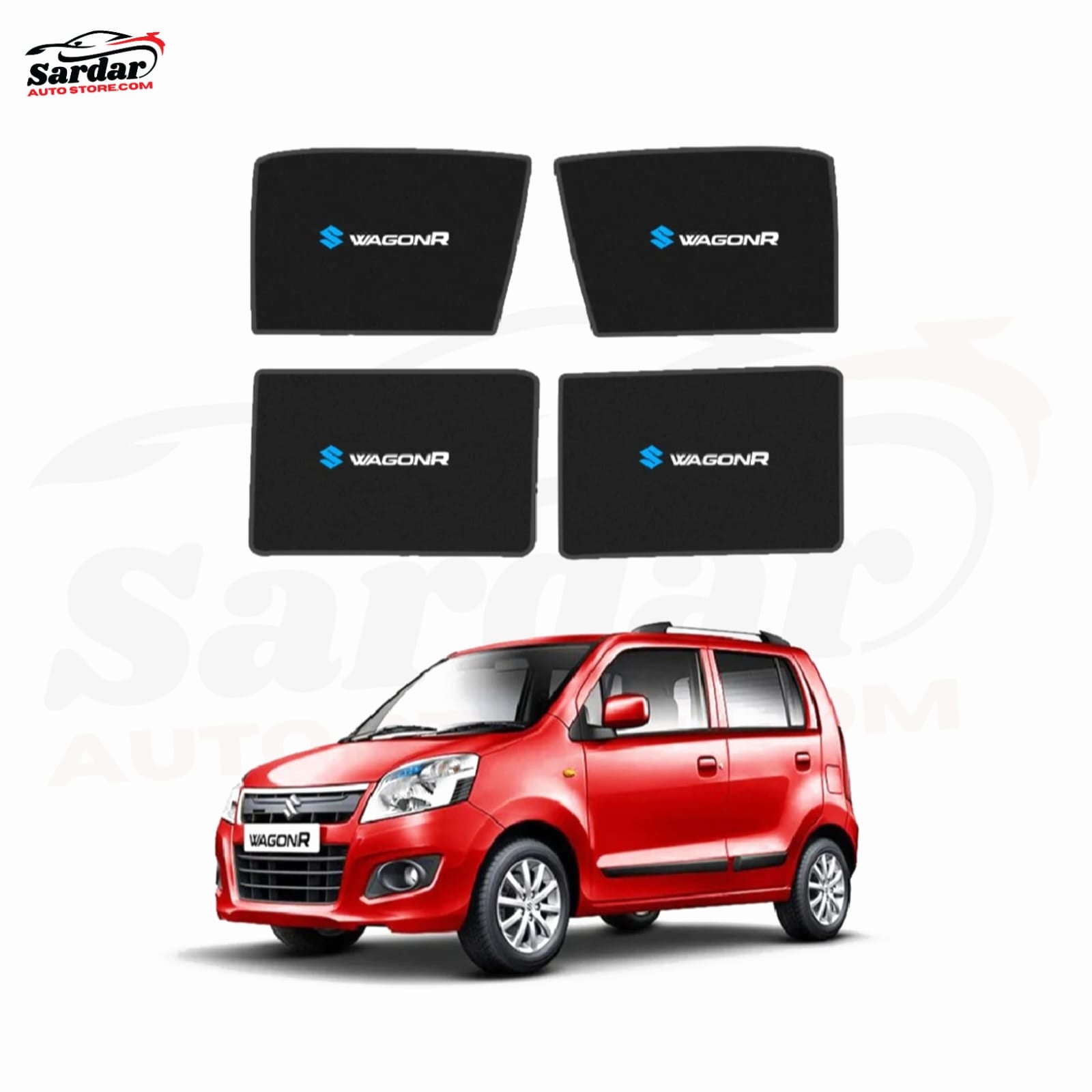 4 PCS SUN SHADE PREMIUM QUALITY FOR SUZUKI WAGON R  WITH LOGO