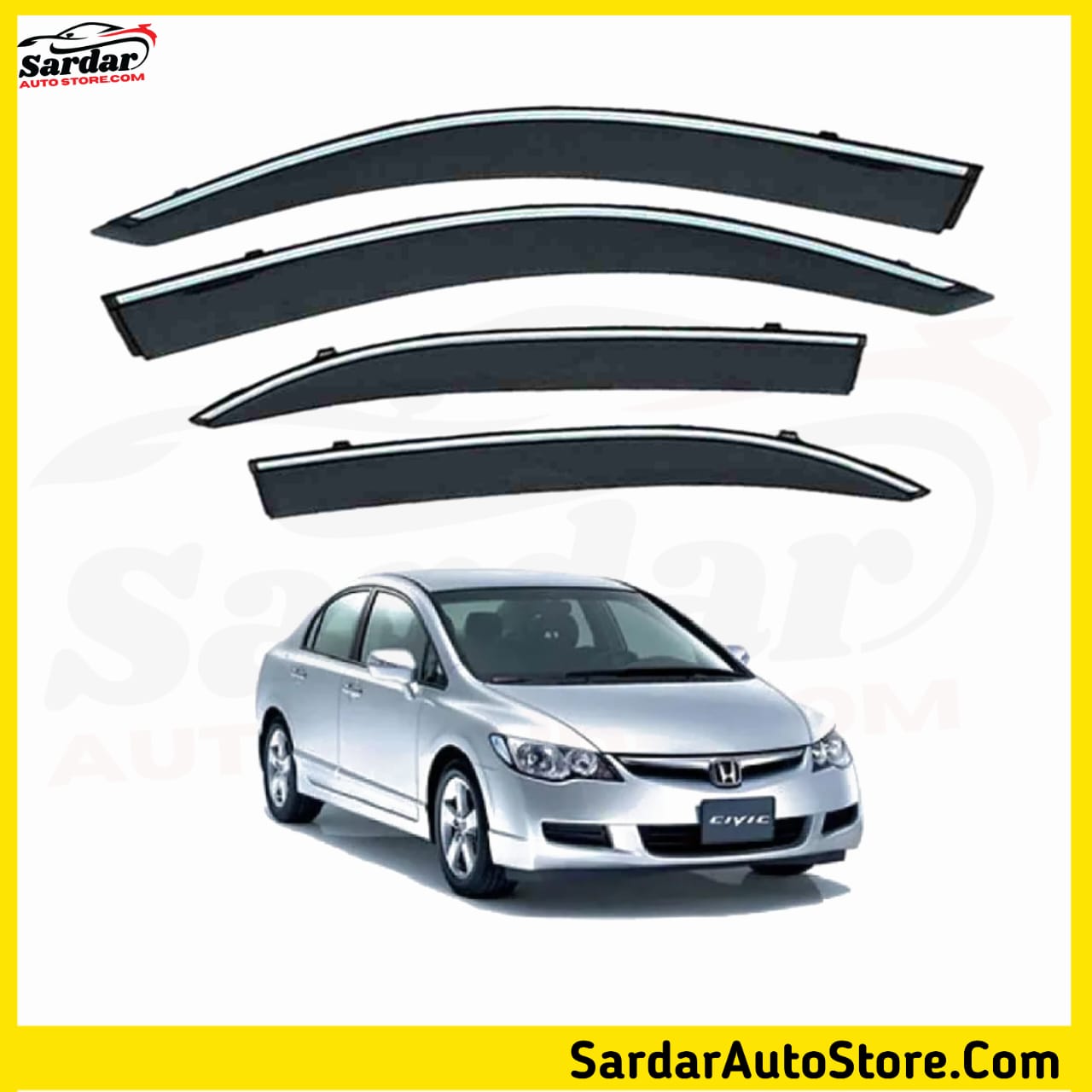 Honda Civic Air Press Imported - Sun Visor Chrome